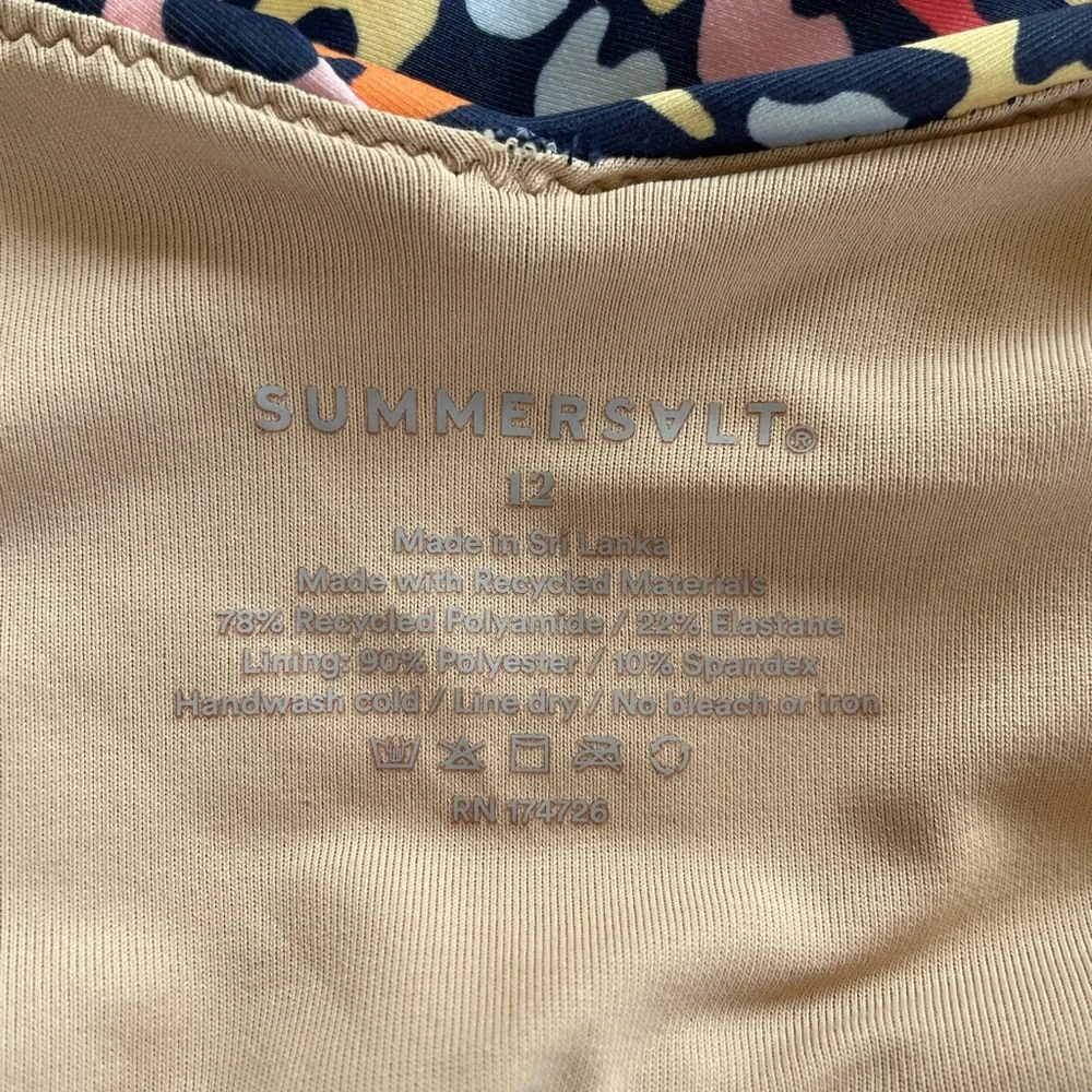 Summersalt Oasis Wide Strap One Piece Swimsuit Multicolor Leopard Print; size 12 - Picture 7 of 7